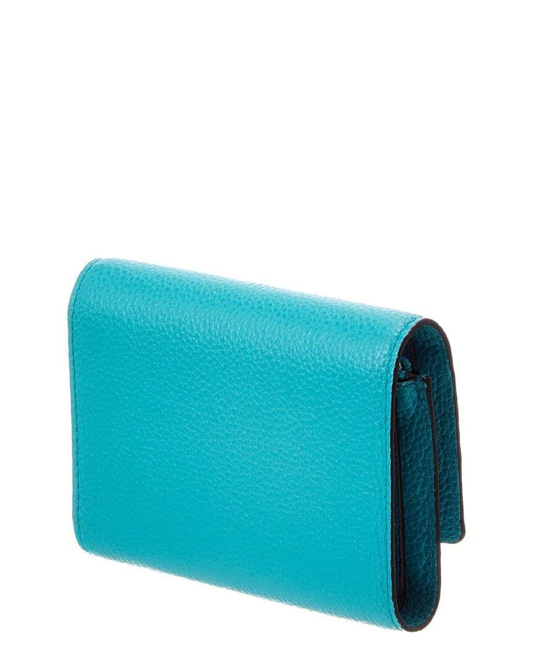 Jimmy Choo Blue Loni Leather Card Case