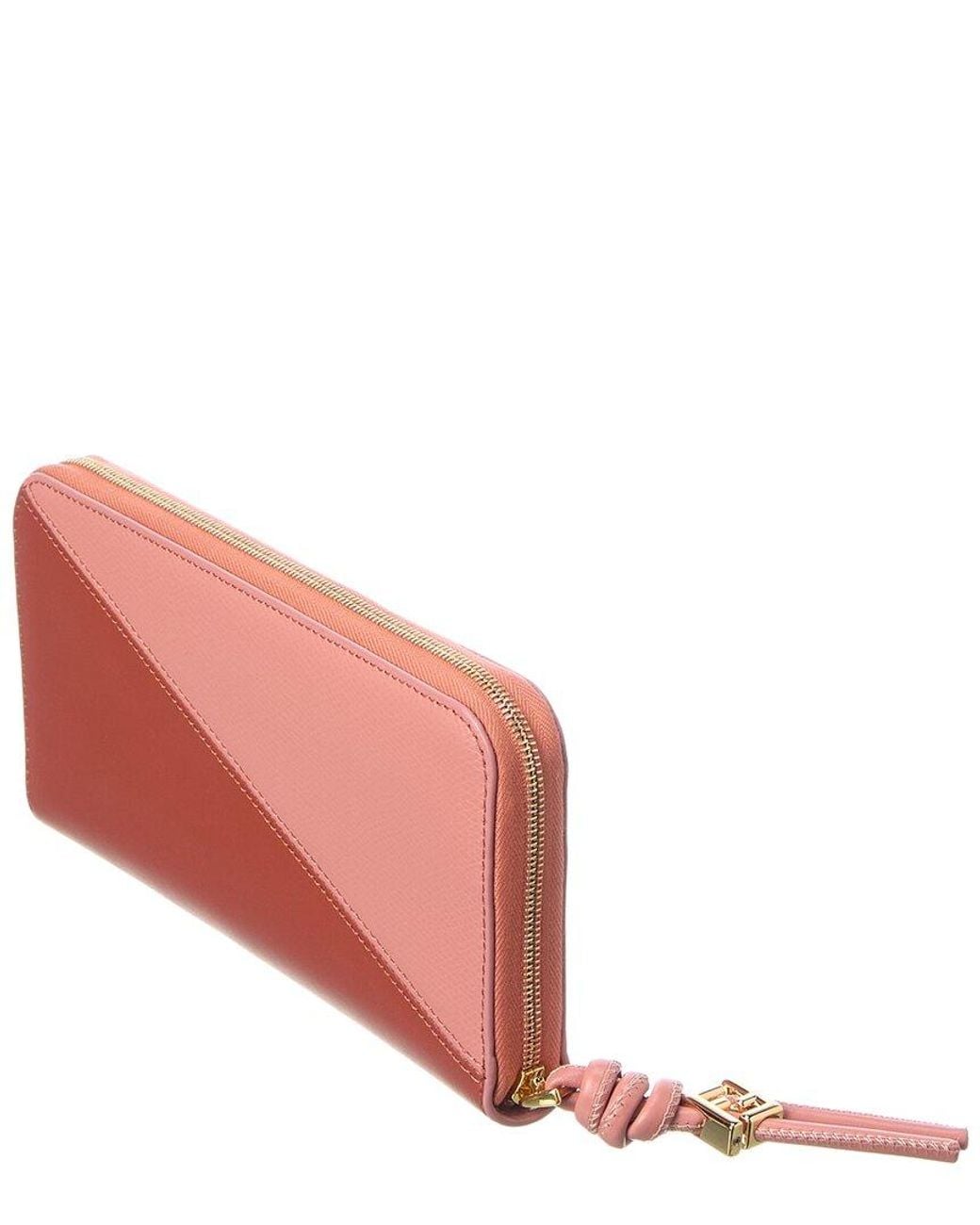 Fendi Pink Ff Diamonds Zipper Around Large Leather Wallet