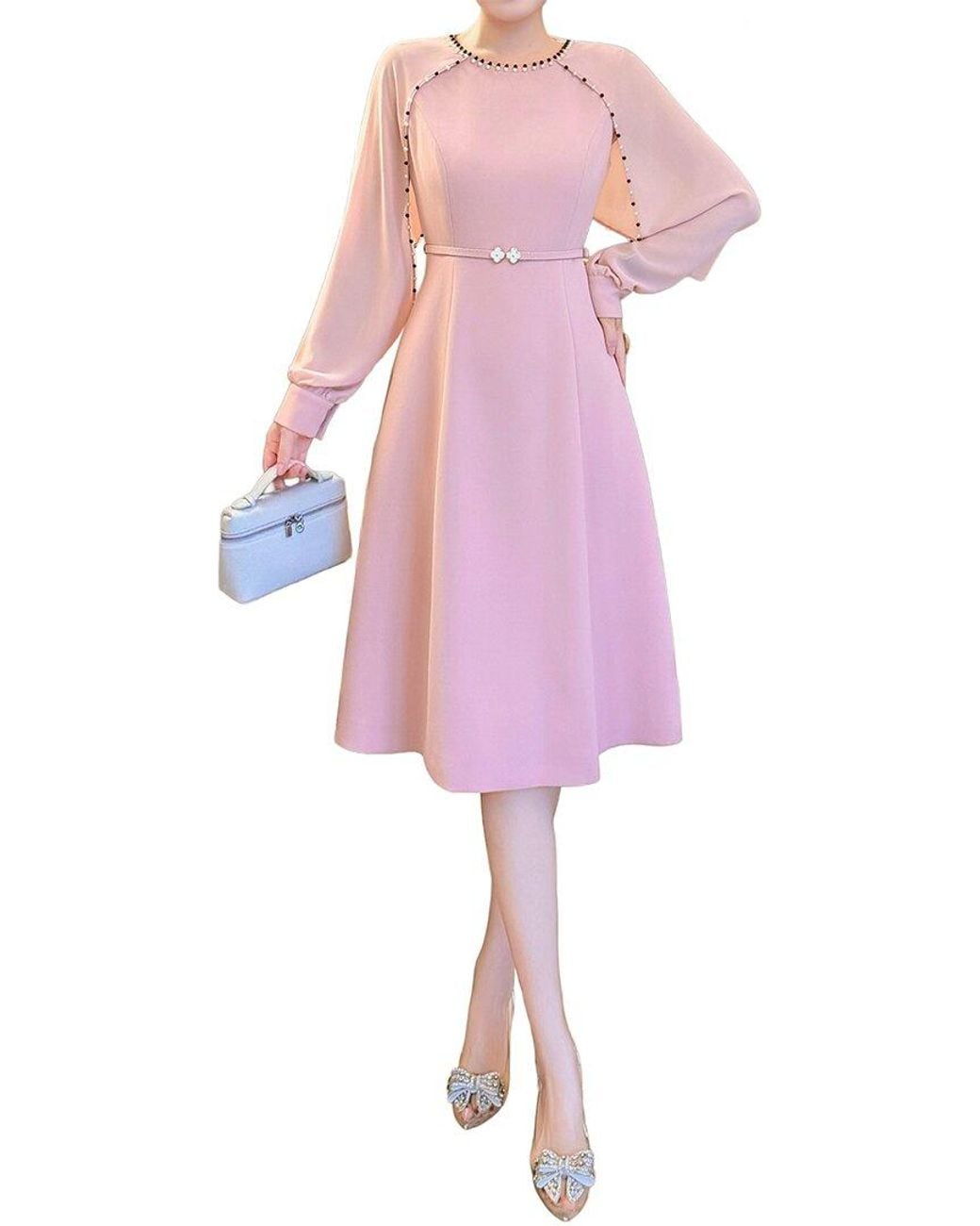 BRC By BURRYCO Pink Solid Midi Dress