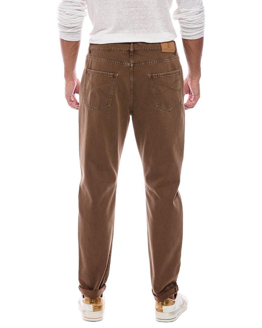 Brunello Cucinelli Brown Leisure Fit Jean for men
