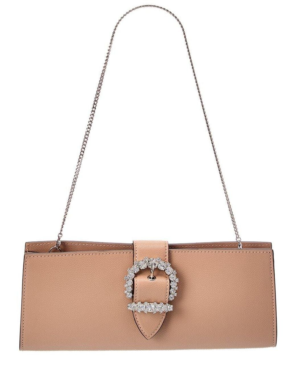Jimmy Choo Pink Cheri Leather Clutch