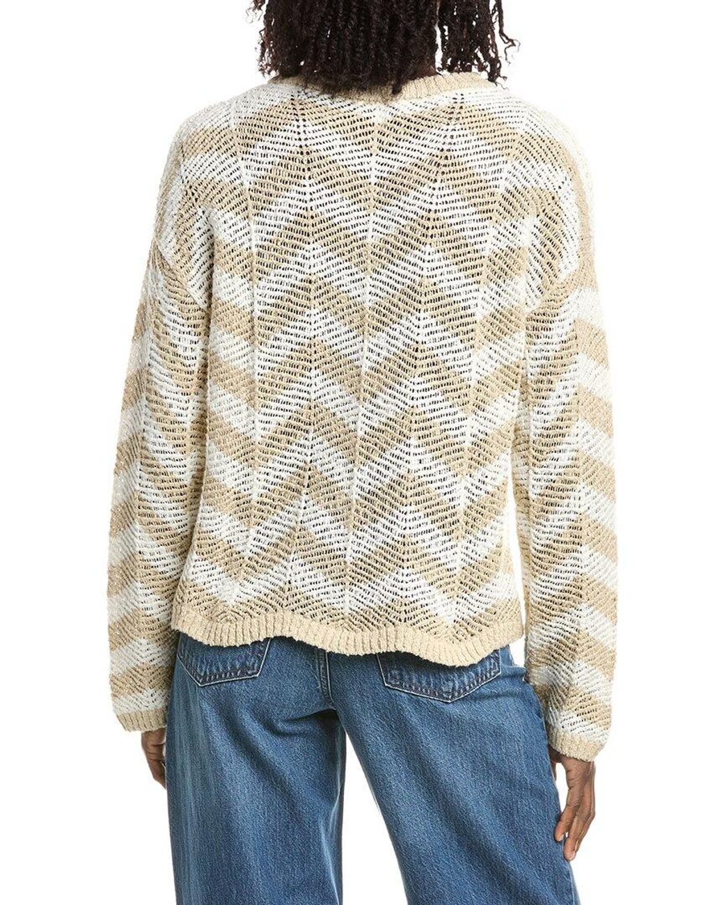 Isla White Odele Chevron Stripe Sweater