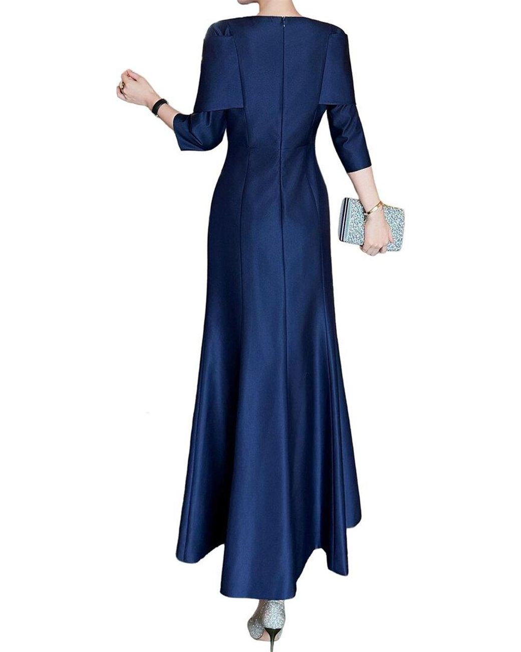 BRC By BURRYCO Blue Solid Maxi Dress