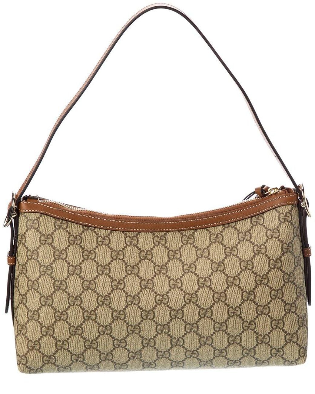 Gucci Metallic Gg Supreme Canvas & Leather Shoulder Bag