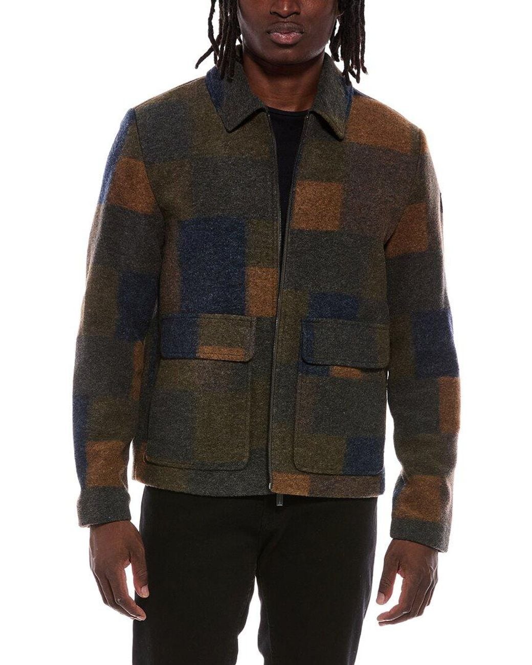 Hunter Black Elias Boiled Wool-Blend Jacket for men