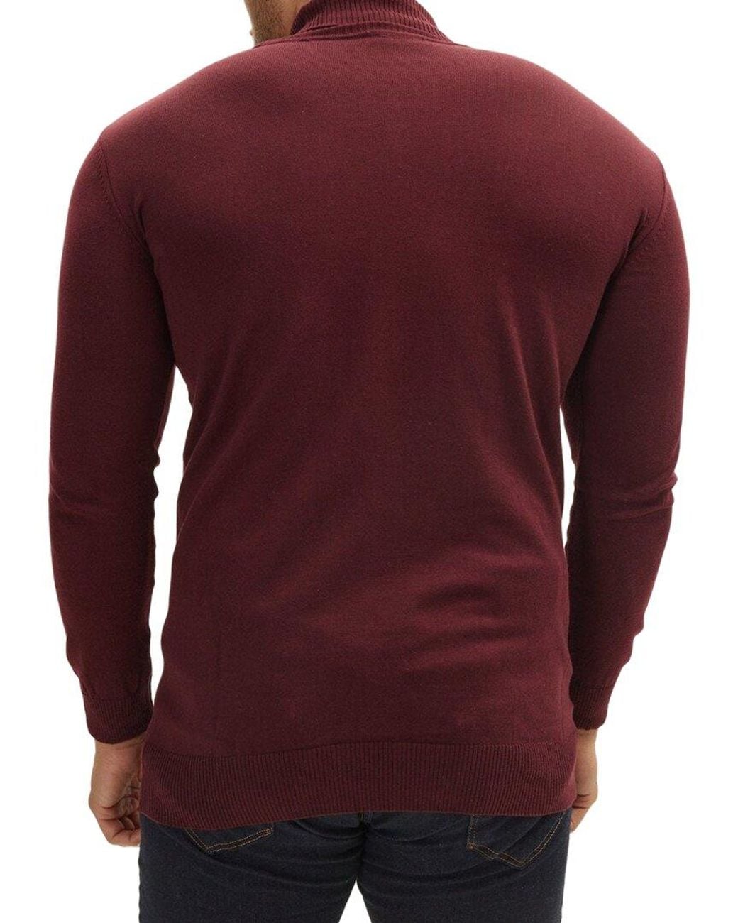 Ron Tomson Red Roll Neck Knit Sweater for men