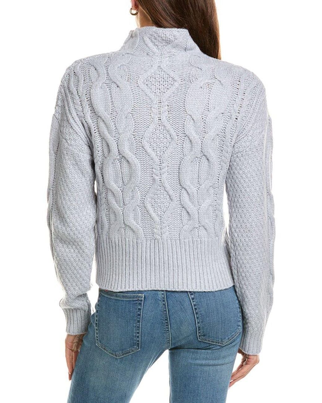 525 America Blue Oversized Cable Funnel Neck Pullover