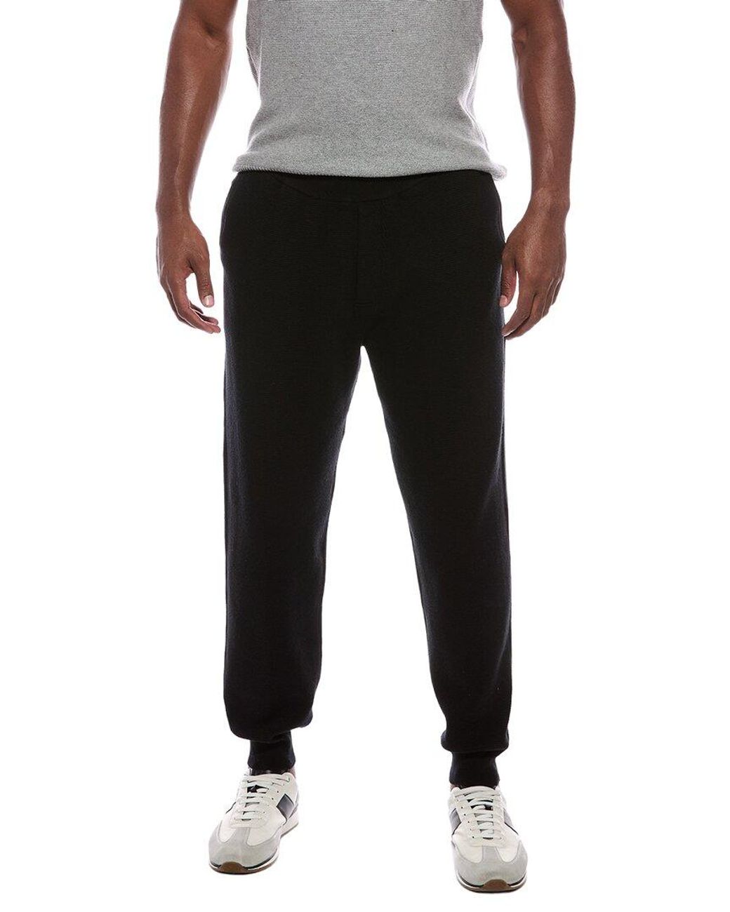 ATM Black Waffle Cashmere-Blend Pant for men
