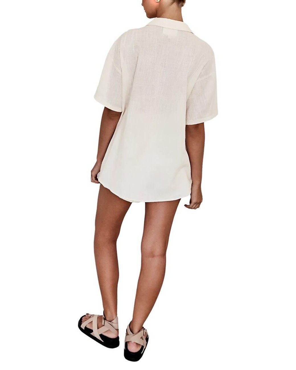 DELI S White 2Pc Shirt & Short Set