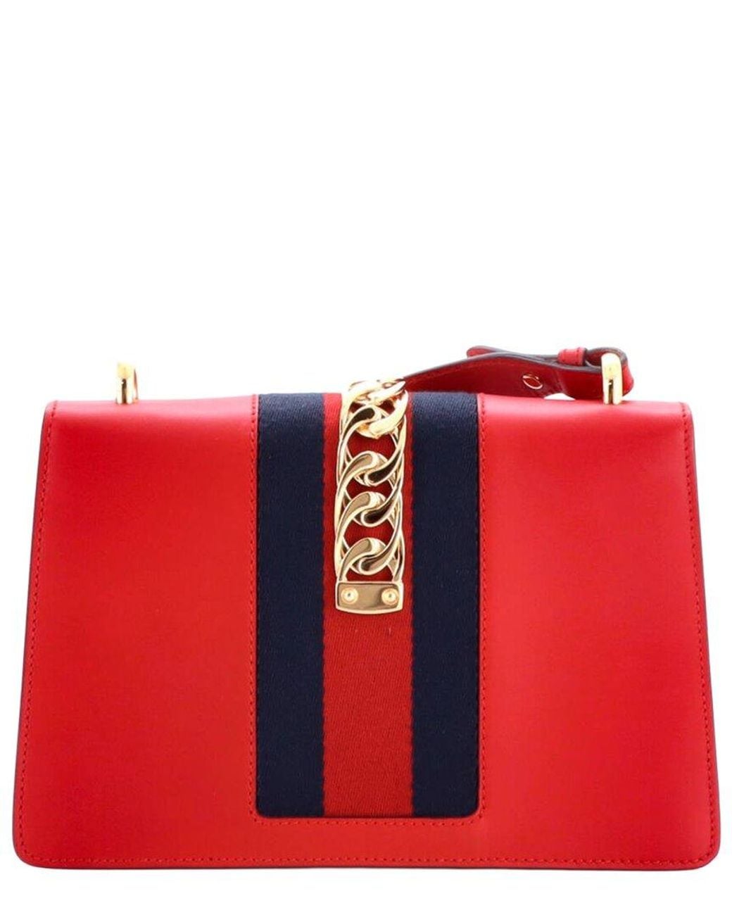 Gucci Red Leather Sylvie Shoulder Bag Small (Authentic Pre-Loved)