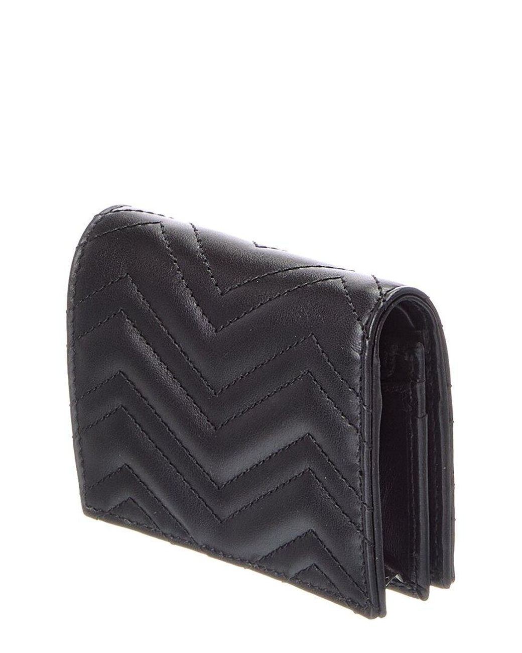 Gucci Gray Gg Marmont Leather Card Case