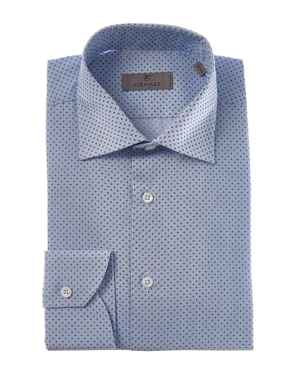 Canali Blue Dress Shirt for men