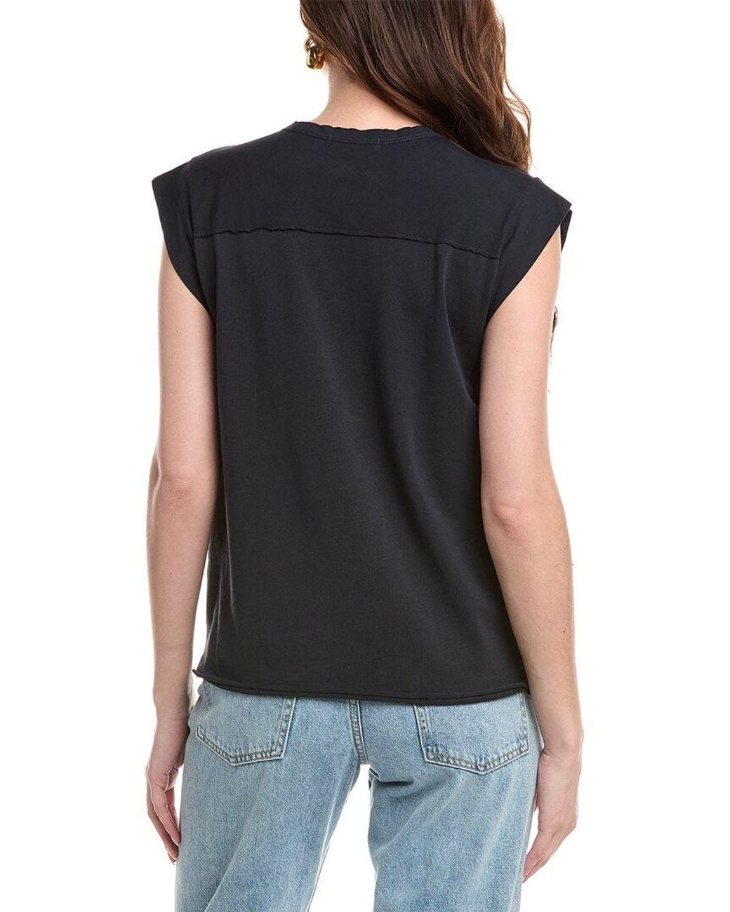 Rag & Bone Black Mix Media Muscle T-Shirt