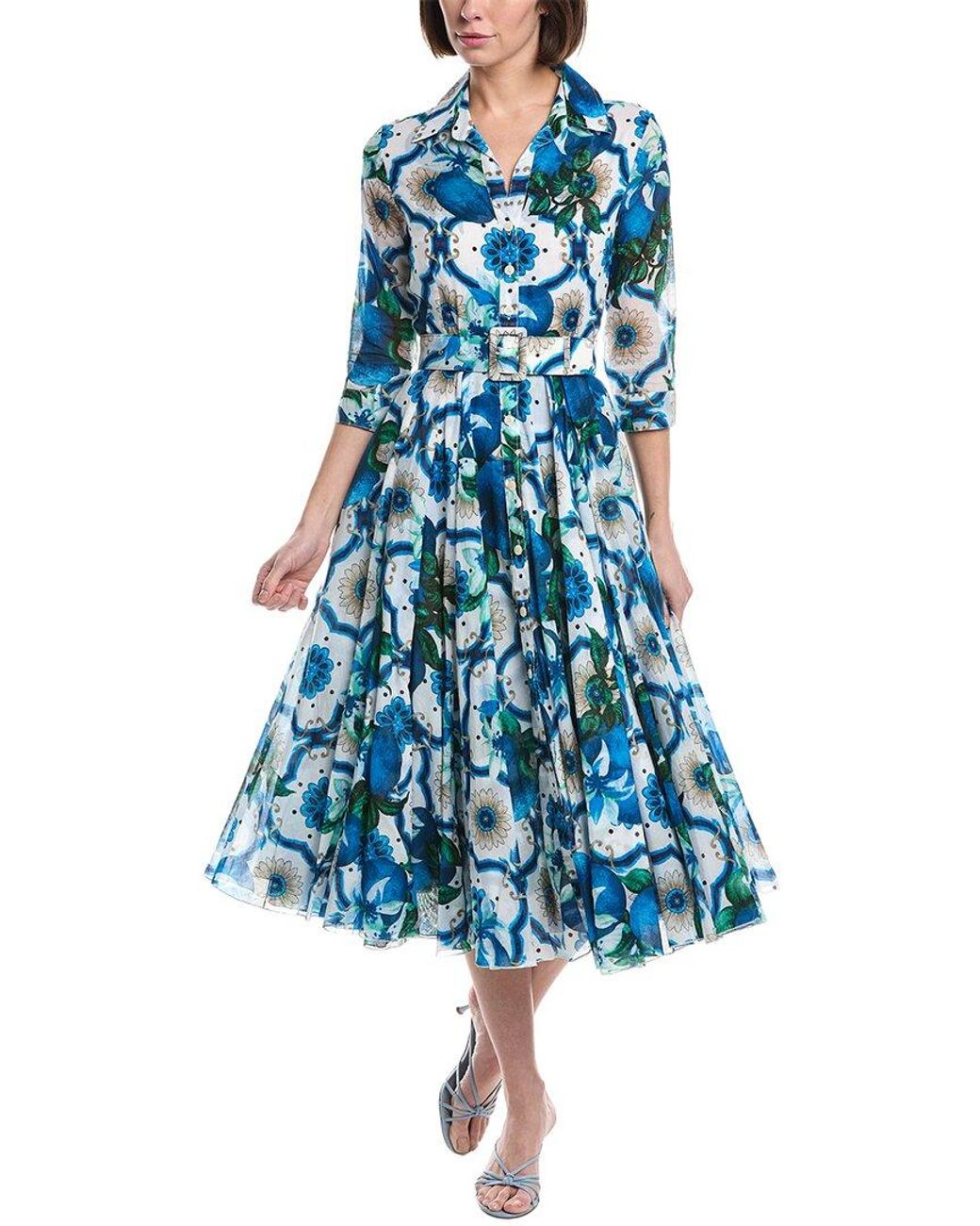Samantha Sung Blue Aster Midi Dress