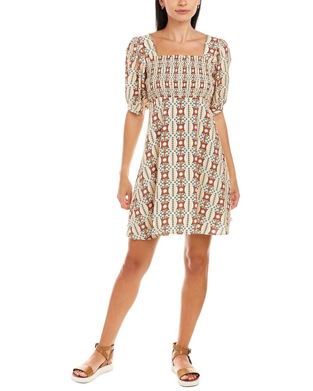 Traffic People Natural Tala Mini Dress