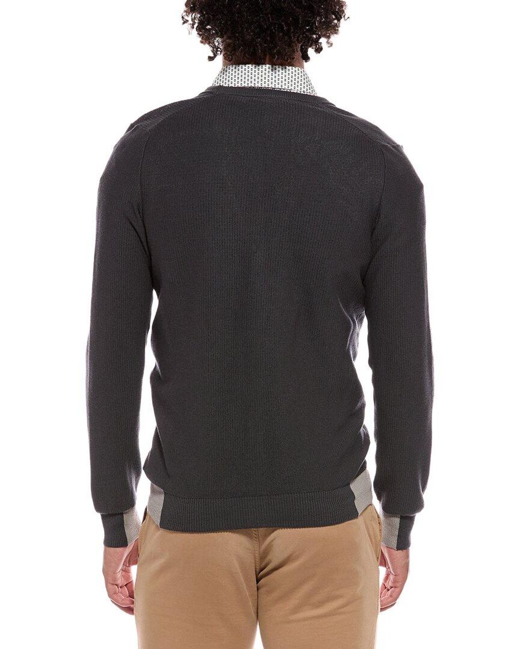Slowear Black Zanone Wool Cardigan for men