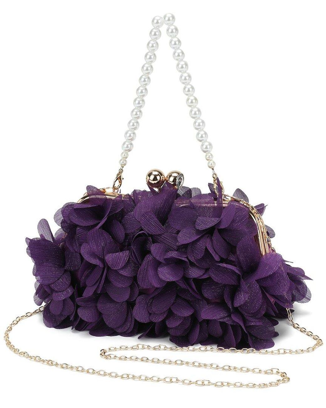 Tiffany & Fred Paris Purple Floral Evening Clutch