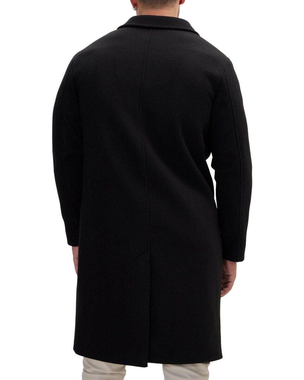 Ron Tomson Black Overcoat for men