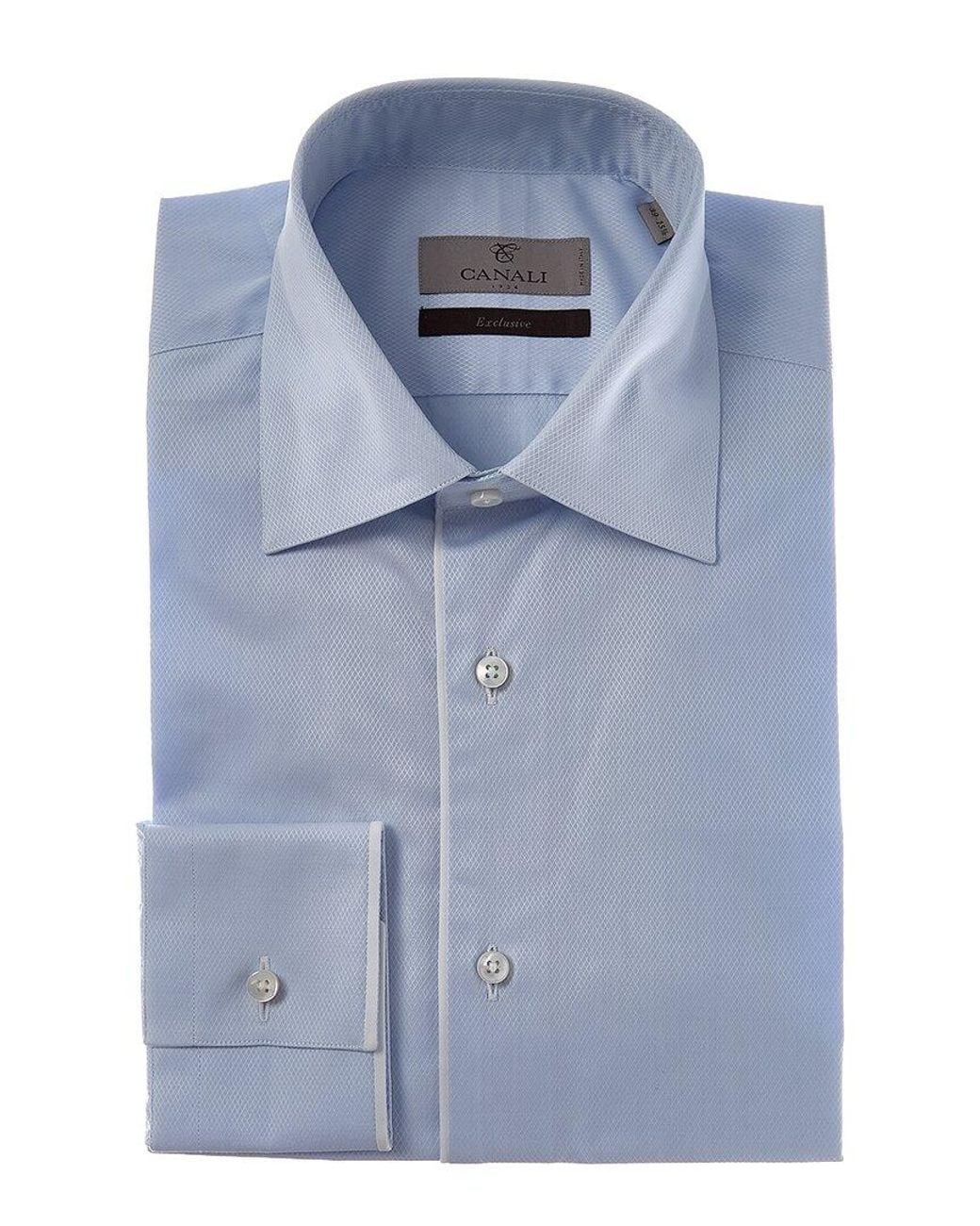 Canali Blue Dress Shirt for men