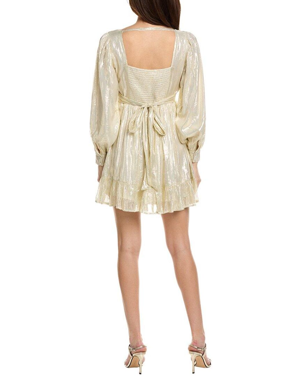 Saltwater Luxe Natural Lurex Mini Dress