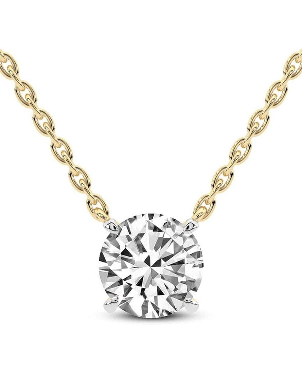 Lab Grown Diamonds Metallic 14K 3.00 Ct. Tw. Lab-Grown Diamond Necklace