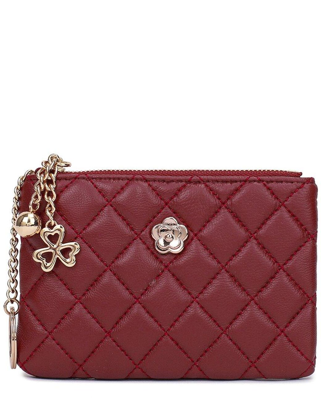 Tiffany & Fred Paris Purple Quilted Leather Wallet