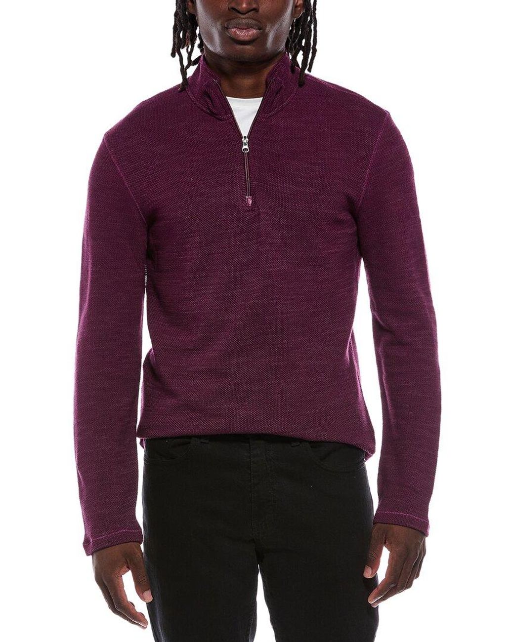 Robert Graham Purple Griffin 1/4-Zip Pullover for men