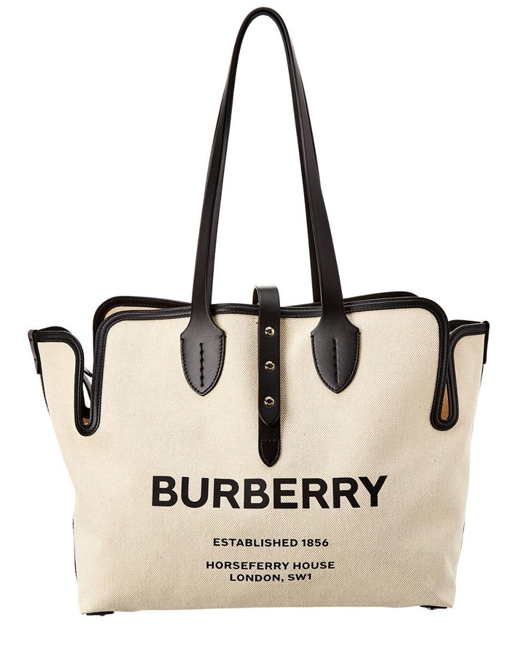 Burberry Navy Blue Leather Small Belt Tote Burberry