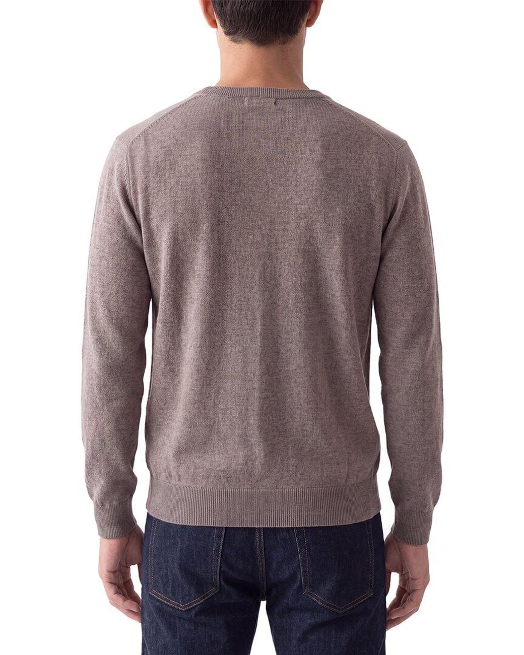 N.Peal Cashmere Gray Burlington Cashmere V-Neck Sweater for men