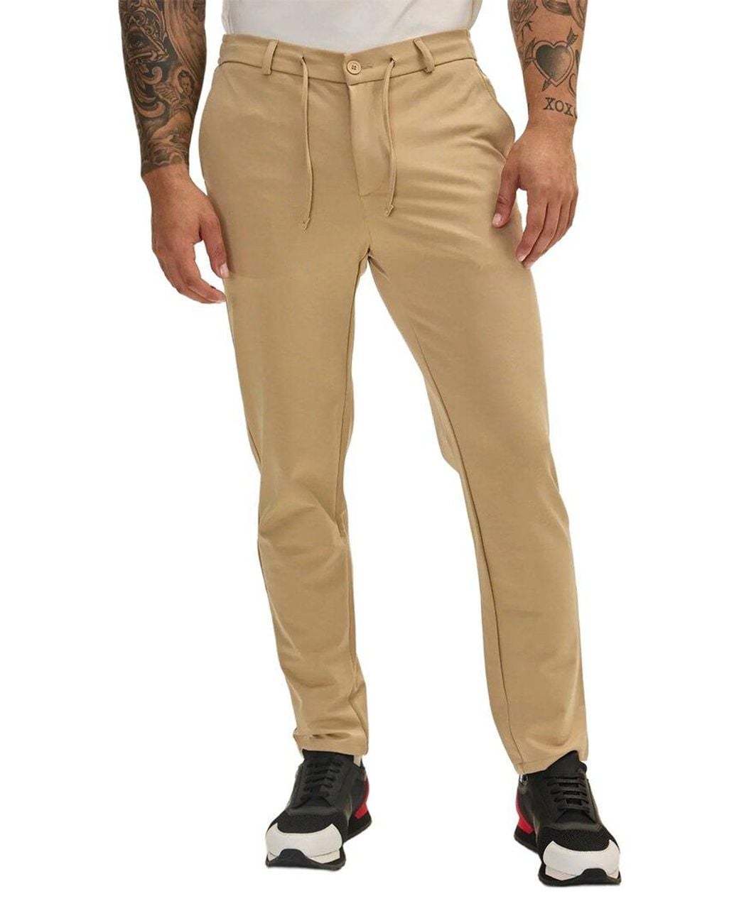Ron Tomson Natural Fitted Casual Everyday Pant for men