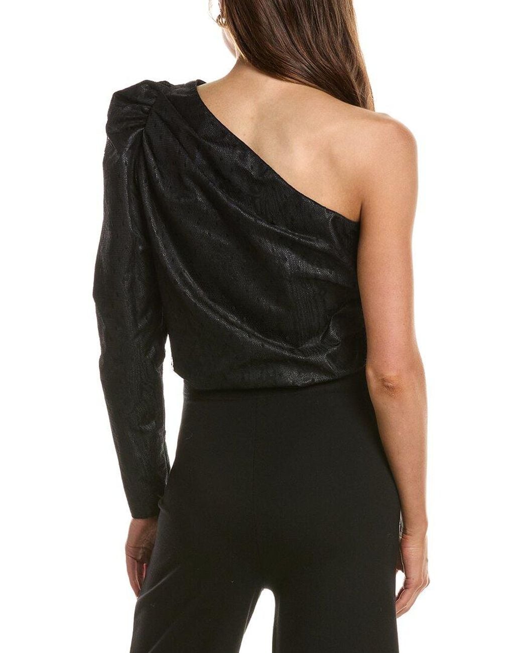 RED Valentino Black One-Shoulder Bodysuit