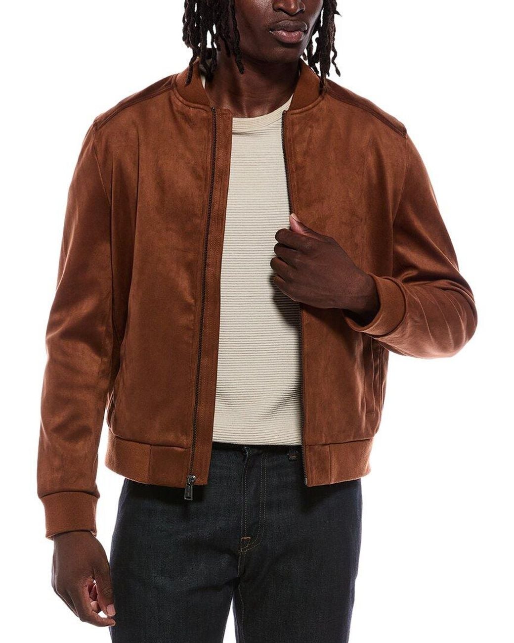 Cole Haan Brown Bomber Jacket for men