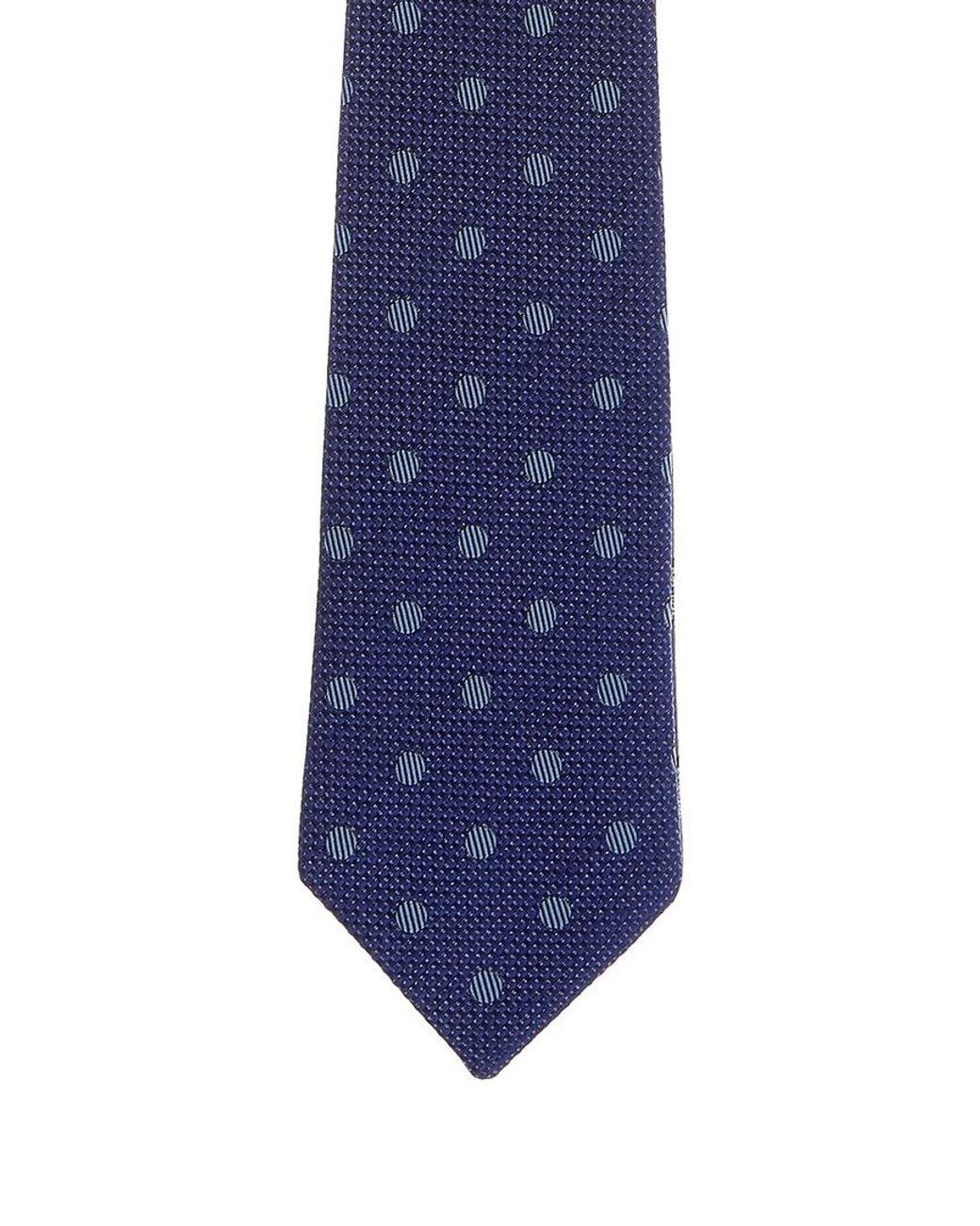 Canali Blue Stripe/ Dots Reversible Silk Tie for men
