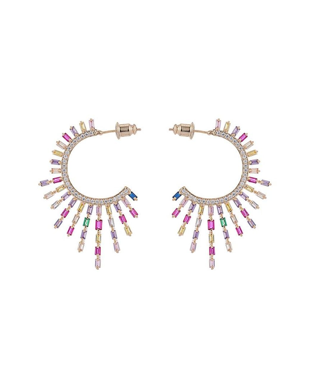 Eye Candy LA White Luxe Collection 18k Plated Cz Drop Earrings