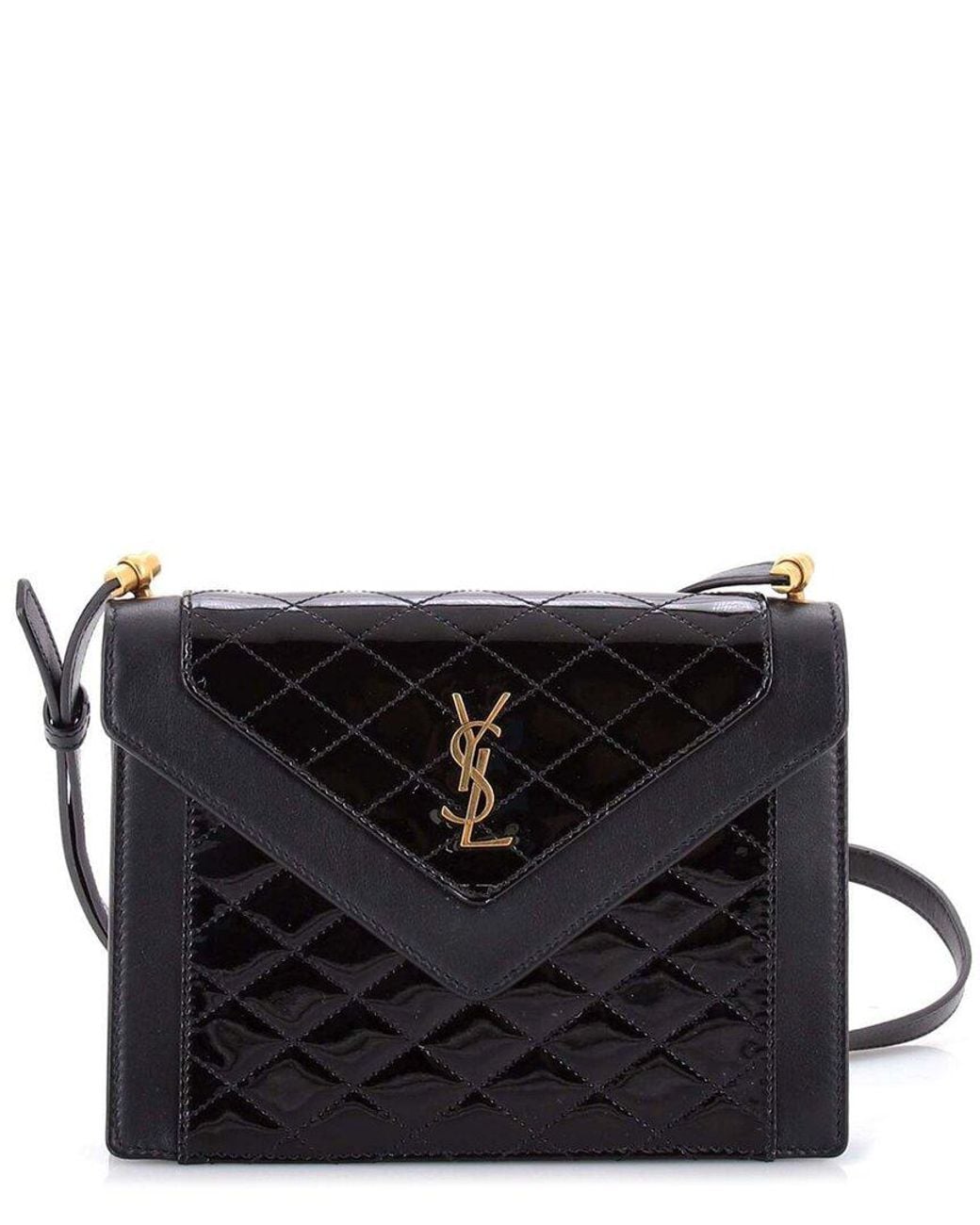 Saint Laurent Black Gaby Envelope Satchel Quilted Leather Mini (authentic Pre-loved)