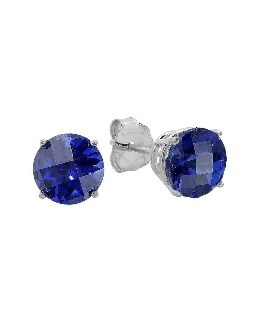 MaxColor 10k 4.60 Ct. Tw. Lab-grown Blue Sapphire Studs
