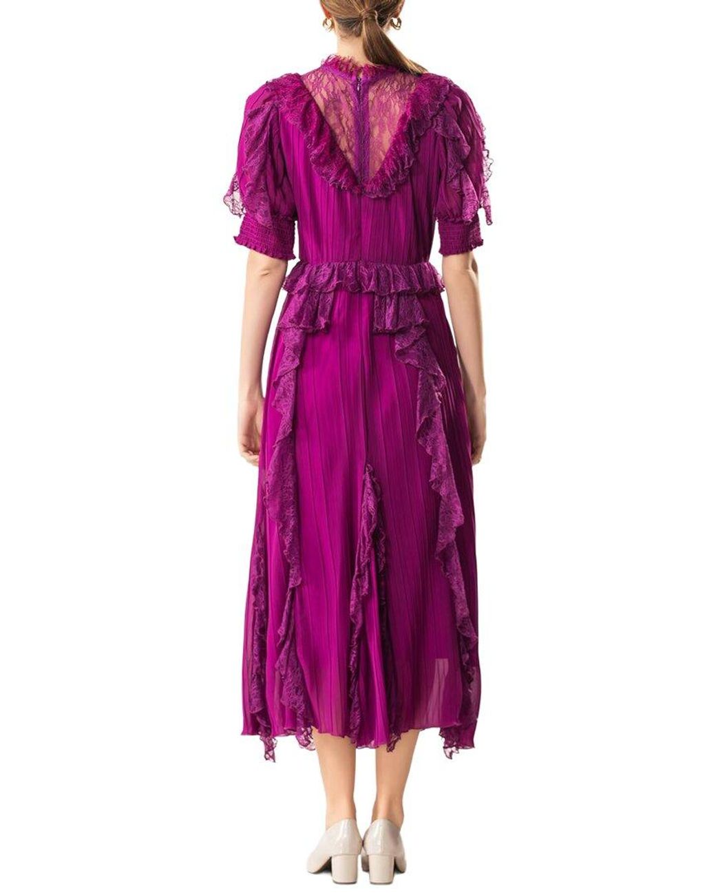 BURRYCO Purple Short Sleeve Midi Dress