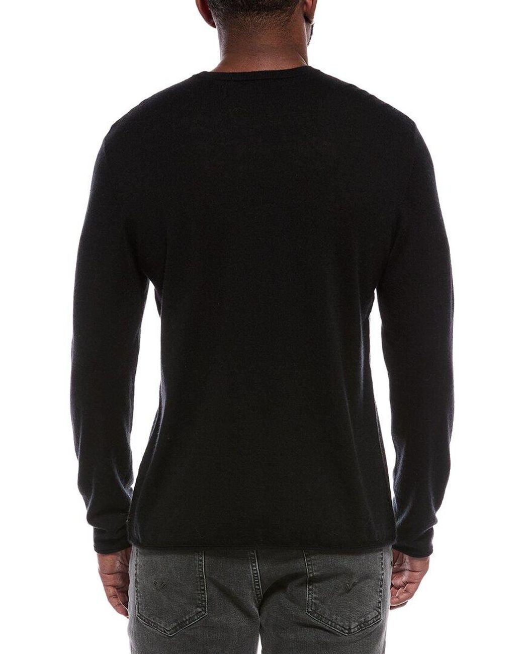 ATM Black 100% Cashmere Crewneck Sweater for men