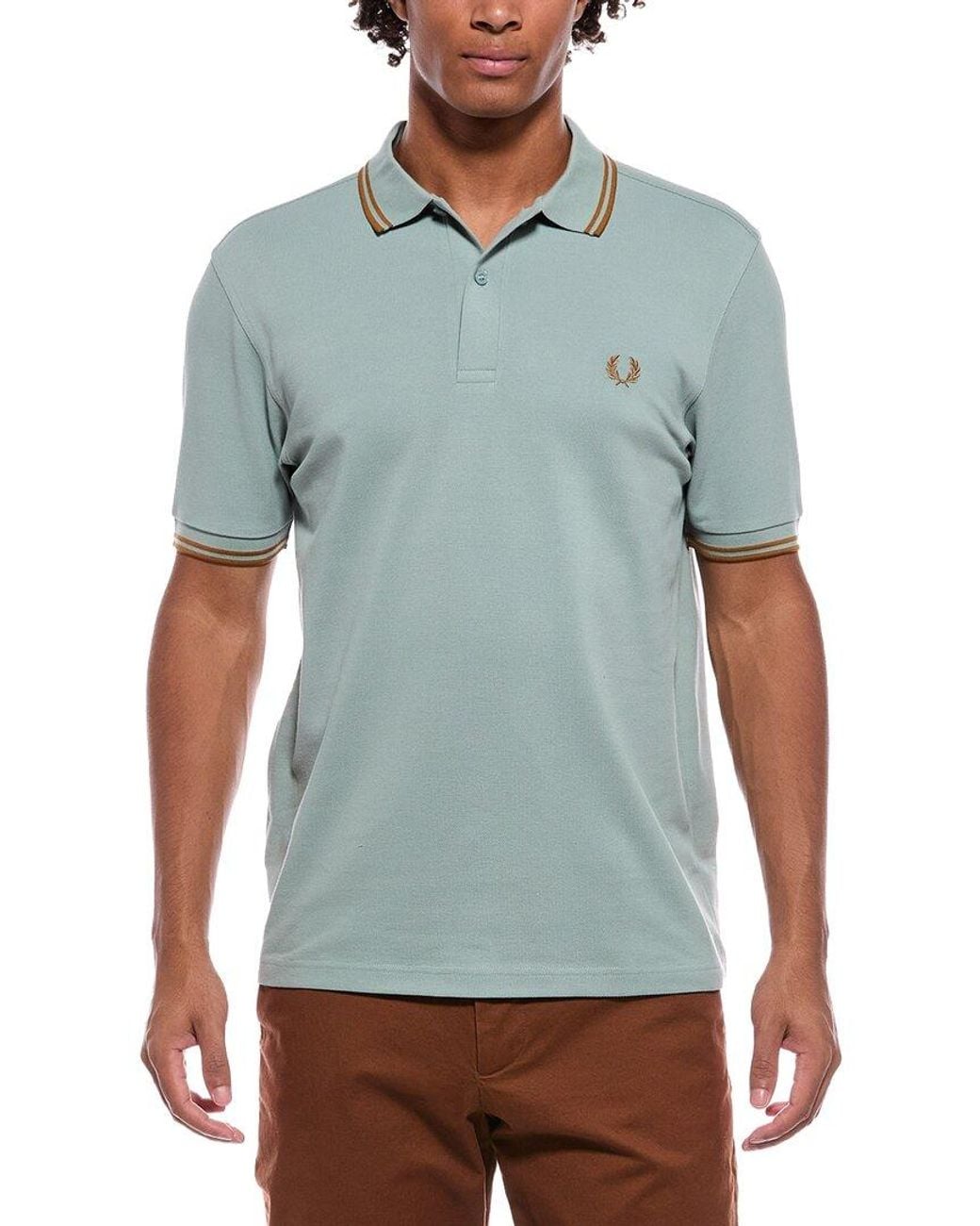 Fred Perry Blue Woven Polo for men