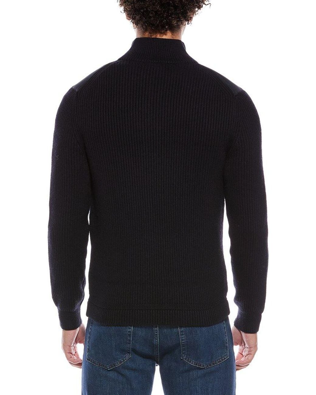 Reiss Blue Trainer Quilted Hybrid Wool-Blend Jacket