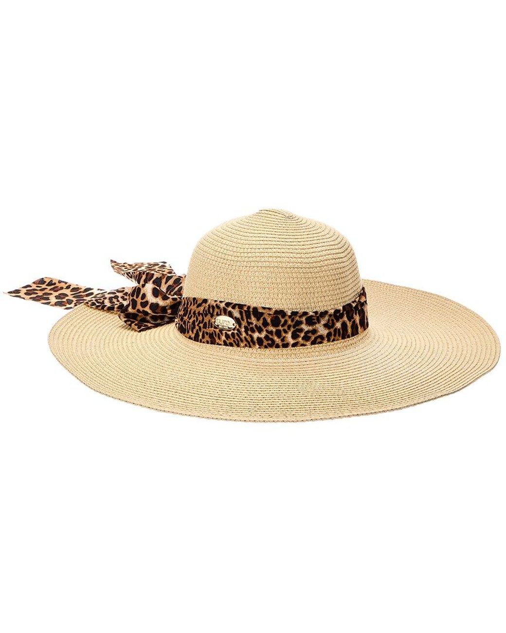Surell Natural Accessories Bow Straw Sun Hat