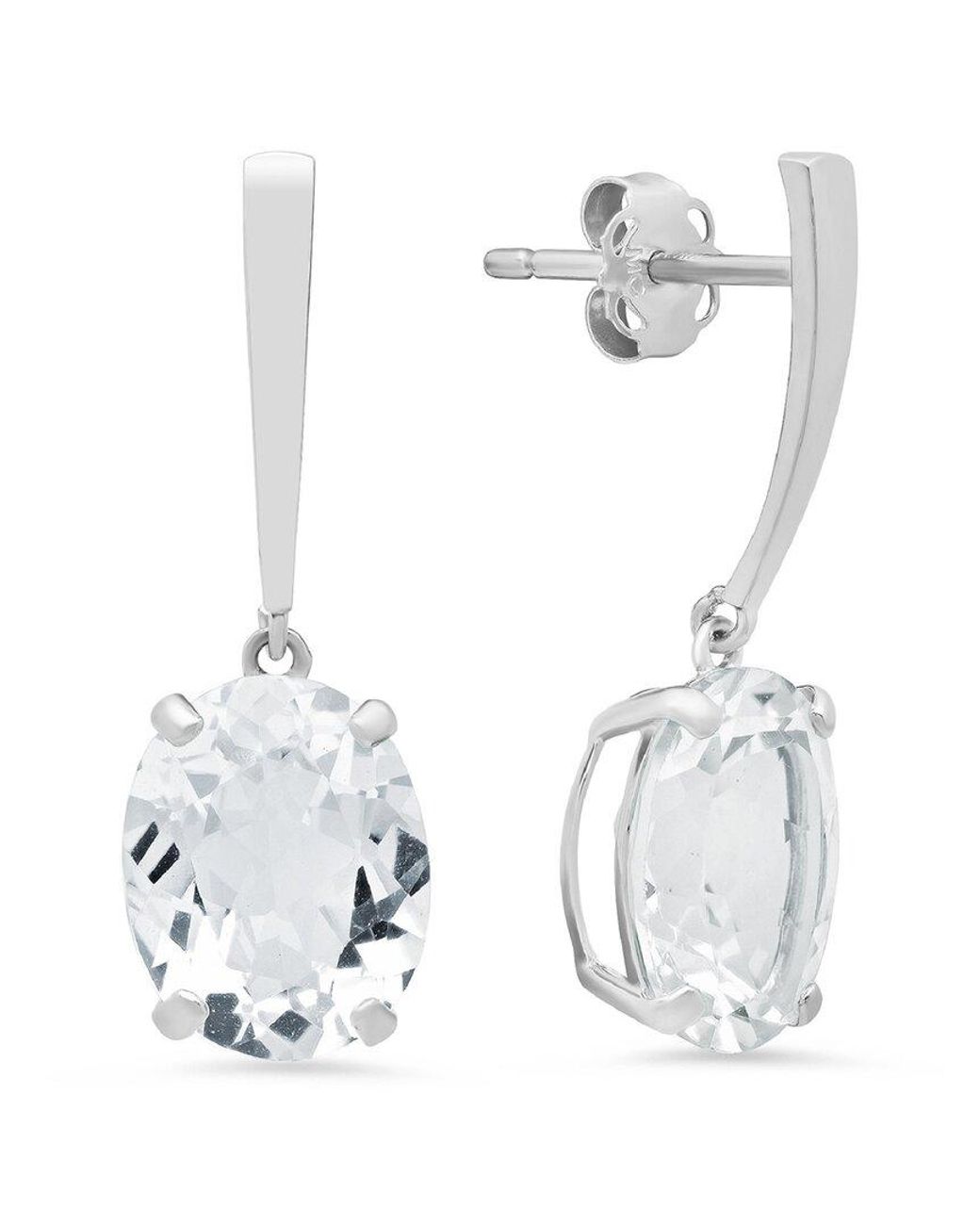 MaxColor 14k 5.60 Ct. Tw. White Topaz Drop Earrings
