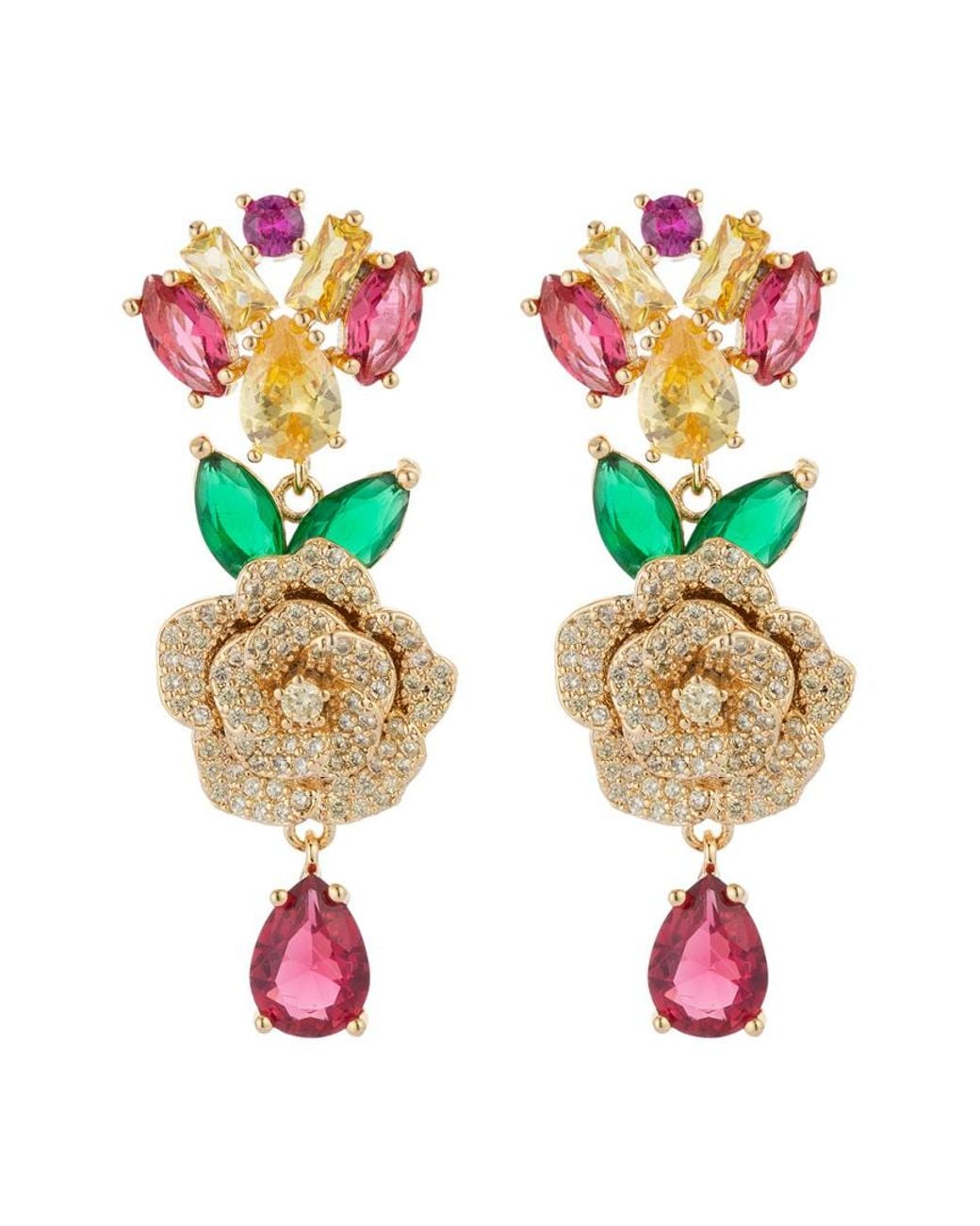 Eye Candy LA White Luxe Collection 18k Plated Sophia Drop Earrings