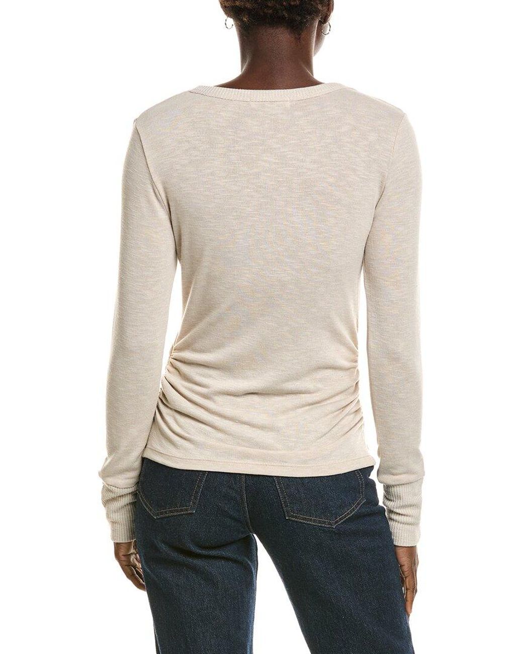 Michael Stars White Freja Ruched Top