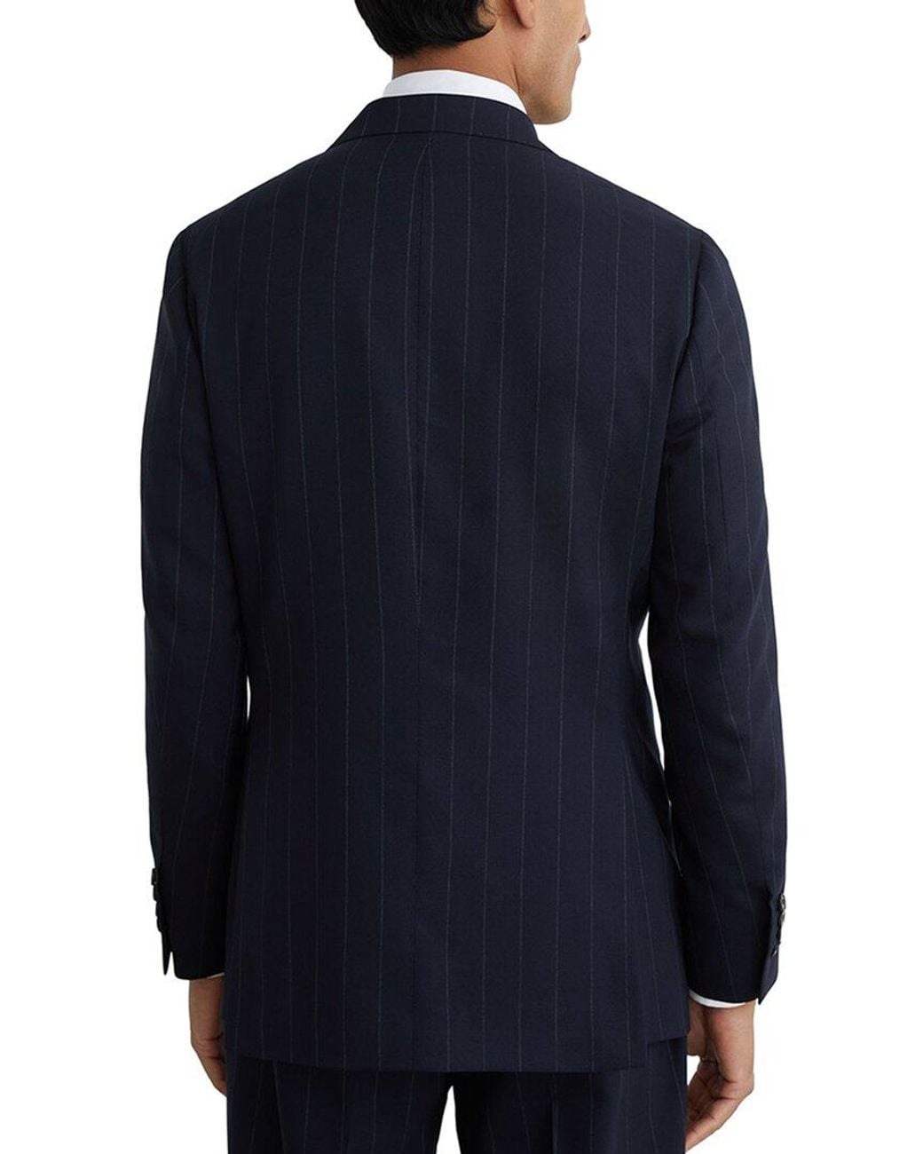 Reiss Blue Bank Pinstripe Peak Wool Formal Jacket for men