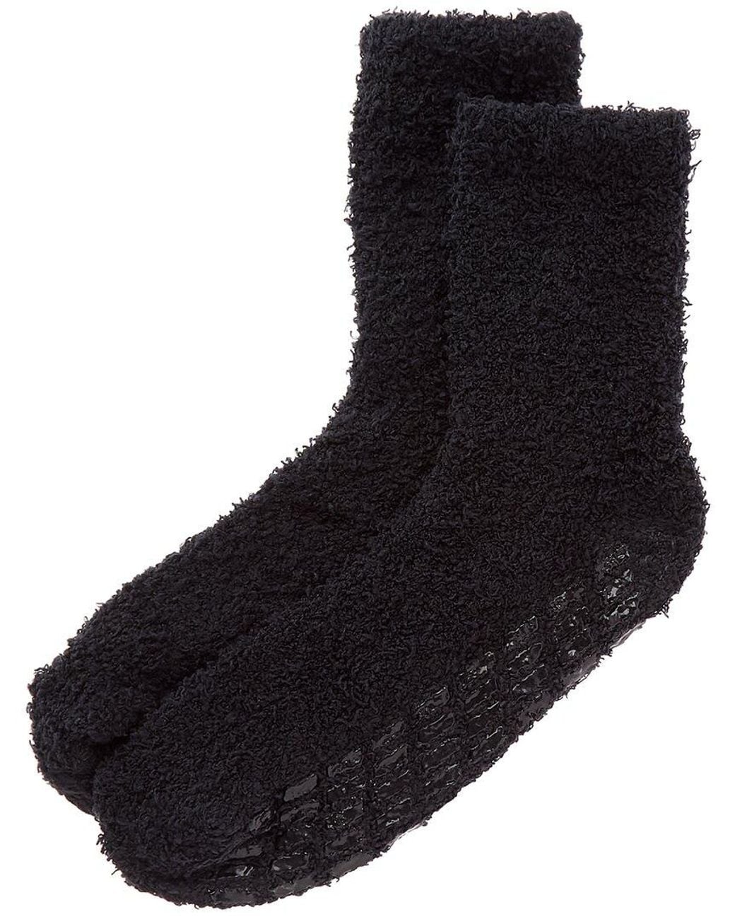Haute Dreamz Black 3Pc Velour Plush Pajama With Cozy Socks