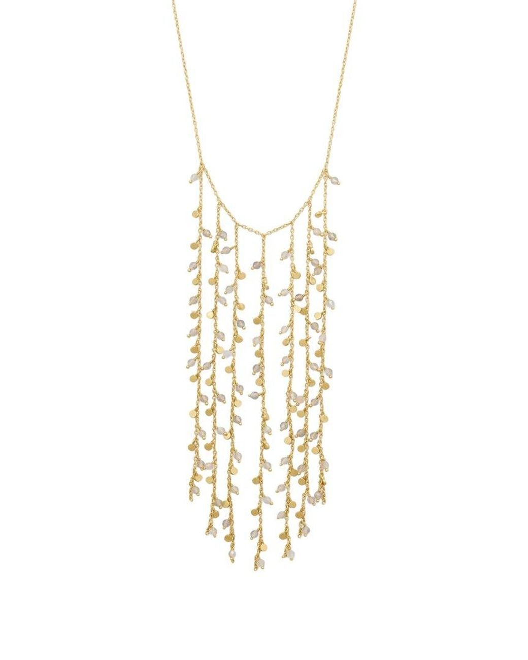 Liv Oliver Metallic 18K Plated 15.28 Ct. Tw. Labradorite Cascade Shimmer Necklace