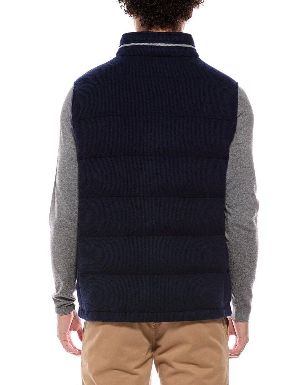 Brunello Cucinelli Blue Knit 100% Cashmere Vest for men