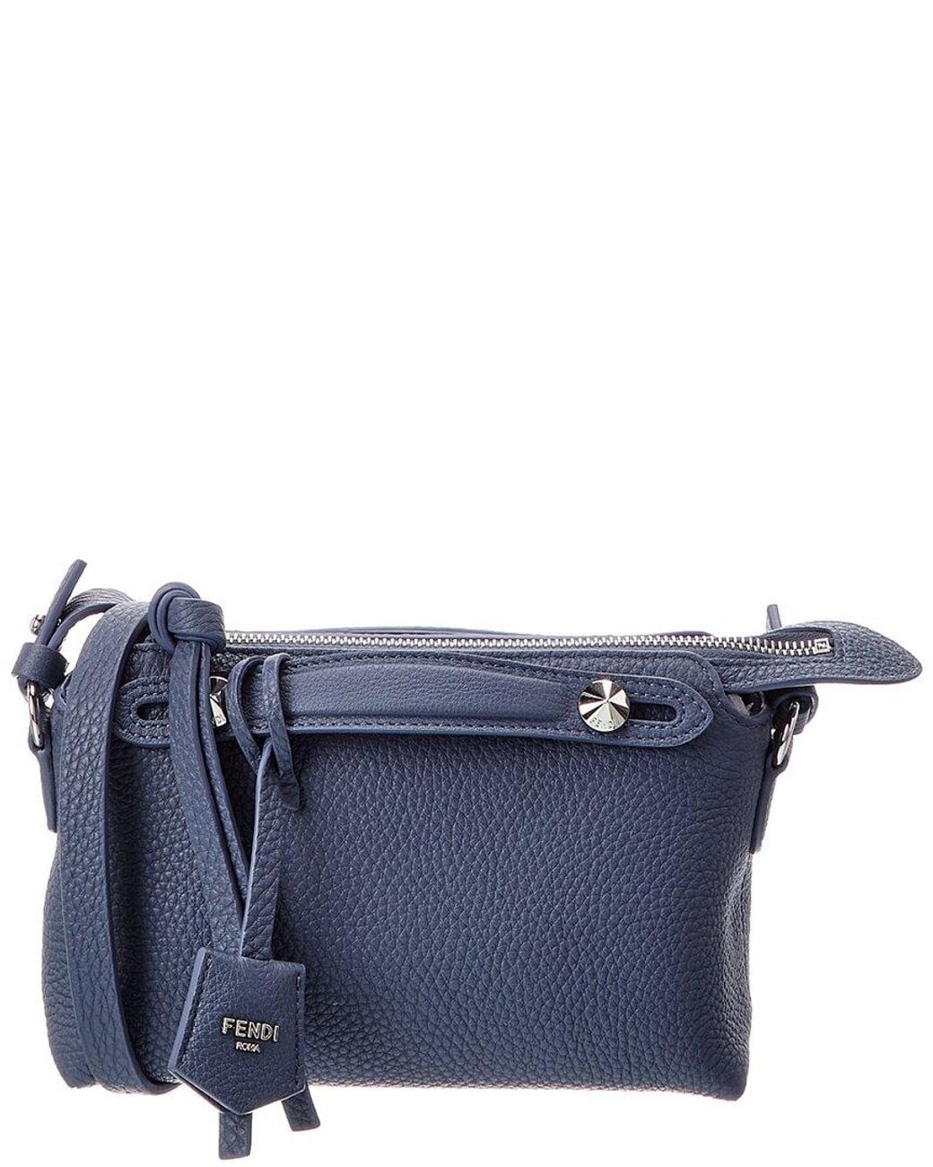 Fendi Blue By The Way Soft Mini Leather Satchel