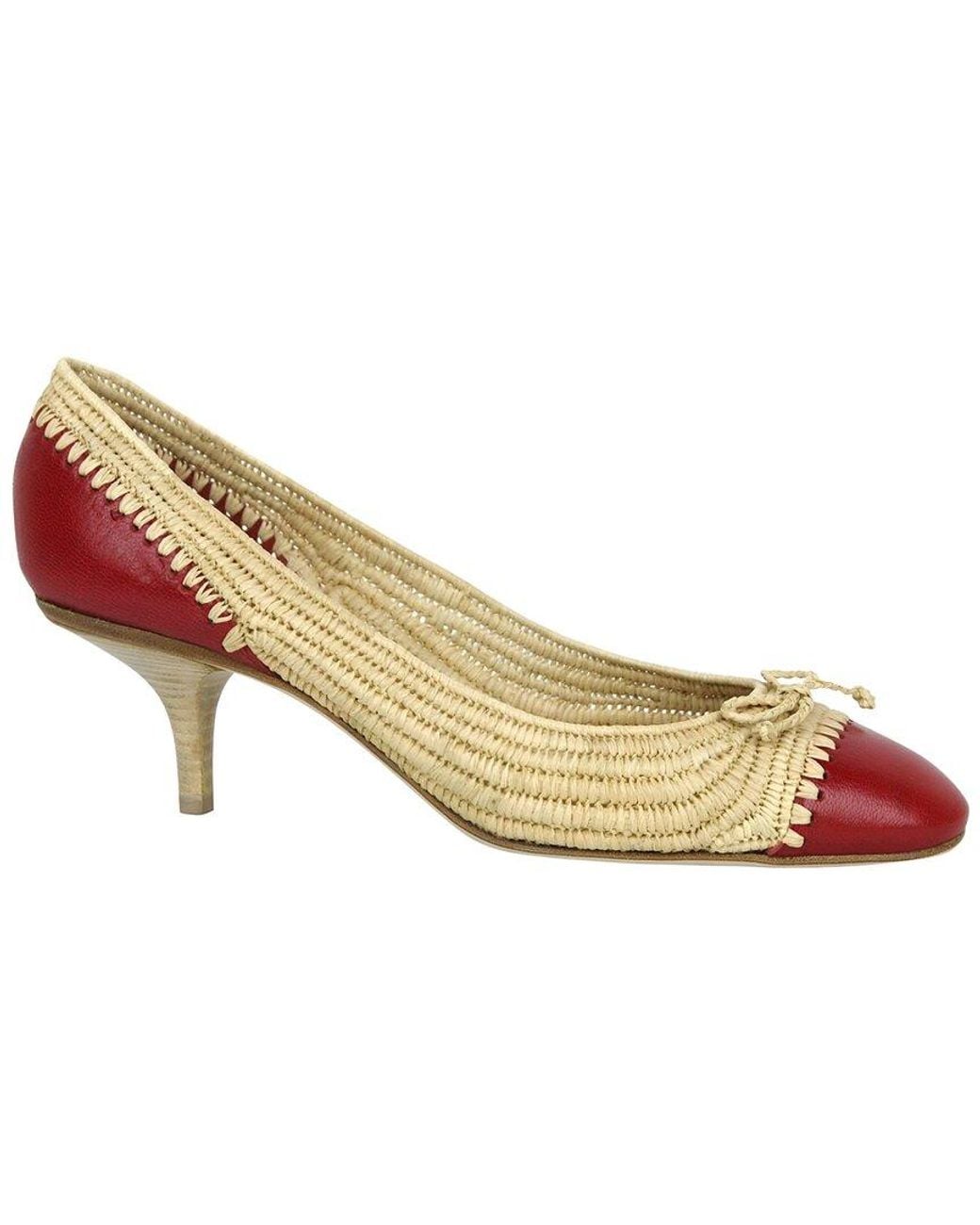 Bottega Veneta Metallic Ballet Straw & Leather Pump